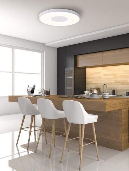 Mantra 7560 Coin, bílé stropní svítidlo LED 100W 2700K-5000K s dálkovým ovladačem, průměr 65cm