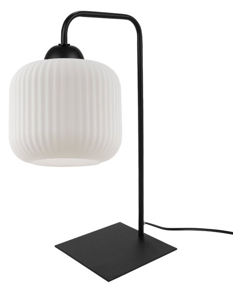 Stolní lampa Riffle, 1x bílé skleněné stínítko