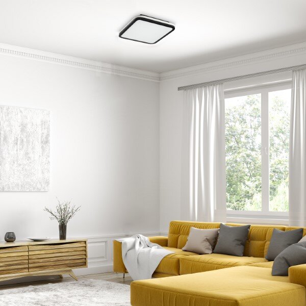 RABALUX 71399 Serkan stropní svítidlo LED 43W/2600lm 3000-6500K černá, bílá, stmívatelné, dálkový ovladač
