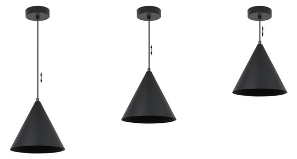 Závěsné svítidlo Soho, 1x černé kovové stínítko, (fi 25cm)