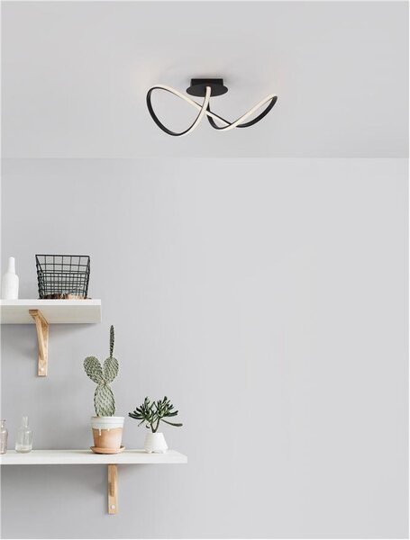 Nova Luce Stropní LED svítidlo AMARA černý hliník a akryl 23W 3000K
