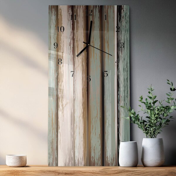 Skleněné hodiny vertikální Dřevo zsppc-30x60-00180971