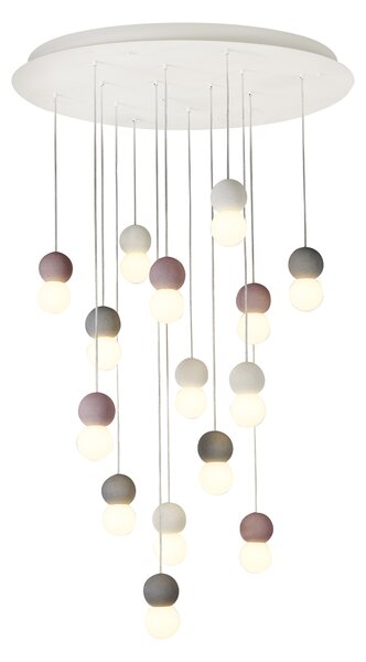 Mantra 7620 Galaxia, moderní závěsné svítidlo s kulatými betonovými prvky a designovými žárovkami 15 x E27, průměr 90cm