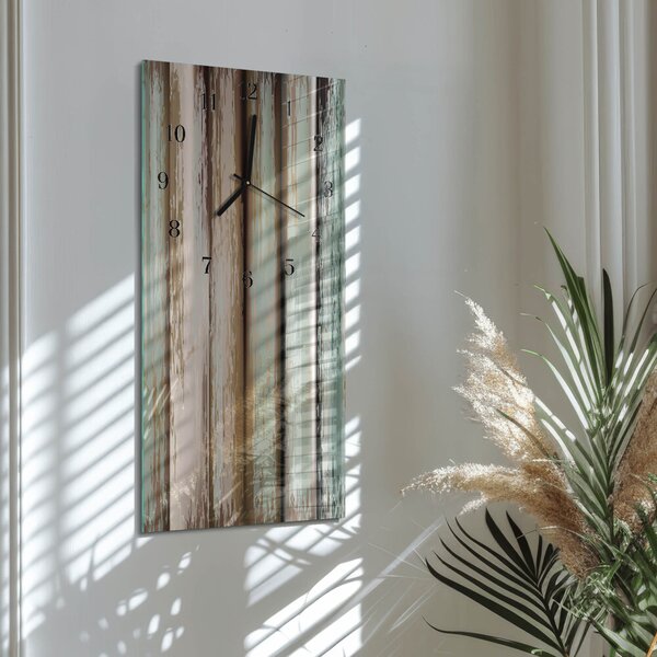 Skleněné hodiny vertikální Dřevo zsppc-30x60-00180971