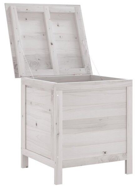 Zahradní úložný box bílý 50x49x56,5 cm masivní jedlové dřevo