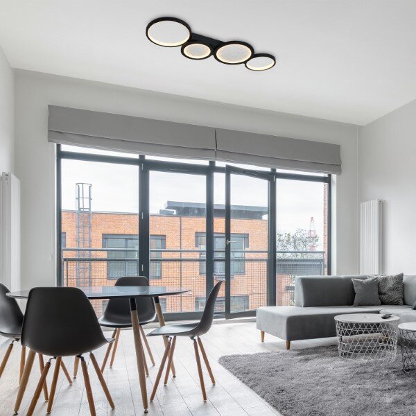 RABALUX 71379 Aranis stropní svítidlo LED 40W/2300lm 3000-6500K černá, bílá, stmívatelné, dálkový ovladač