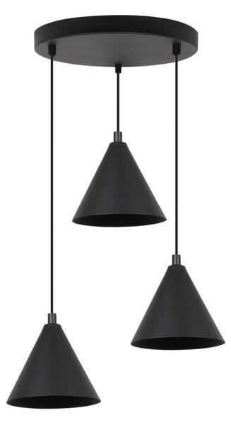 Závěsné svítidlo Soho, 3x černé kovové stínítko, (fi 14cm), o