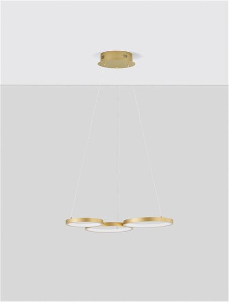 Nova Luce Závěsné LED svítidlo MAGNUS, 28W 3000K stmívatelné Barva: Mosaz