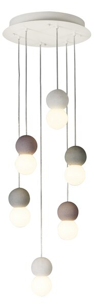 Mantra 7622 Galaxia, moderní závěsné svítidlo s kulatými betonovými prvky a designovými žárovkami 6 x E27, průměr 40cm