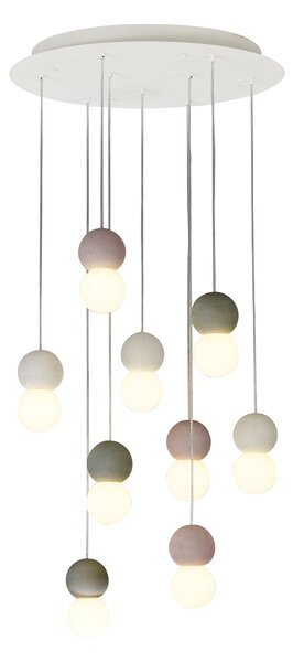 Mantra 7621 Galaxia, moderní závěsné svítidlo s kulatými betonovými prvky a designovými žárovkami 9 x E27, průměr 60cm