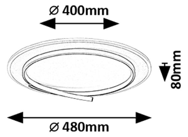 RABALUX 71366 Niloo stropní svítidlo D480mm LED 40W/2600lm 4000K černá, bílá