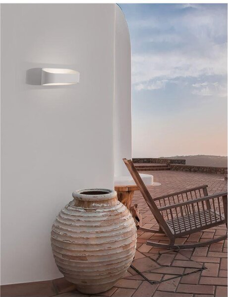 Nova Luce Venkovní nástěnné svítidlo MILE bílá hliník a sklo LED 9W 3000K 155st. IP54