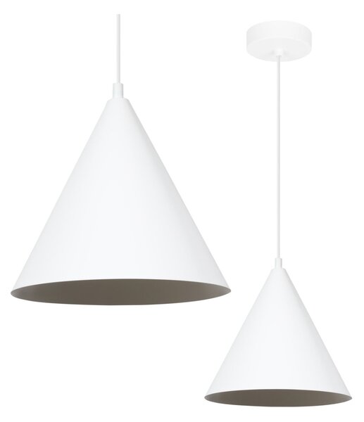 Závěsné svítidlo Soho, 1x bílé kovové stínítko, (fi 25cm)