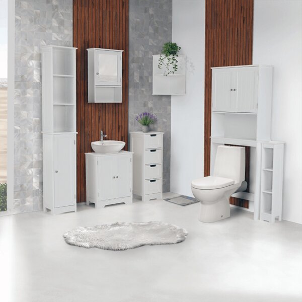 KONDELA Skříňka nad WC, bílá, ATENE TYP 5