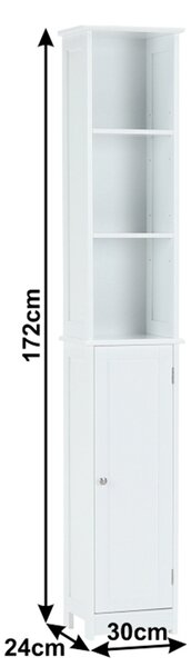KONDELA Vysoká skříňka, bílá, ATENE TYP 1