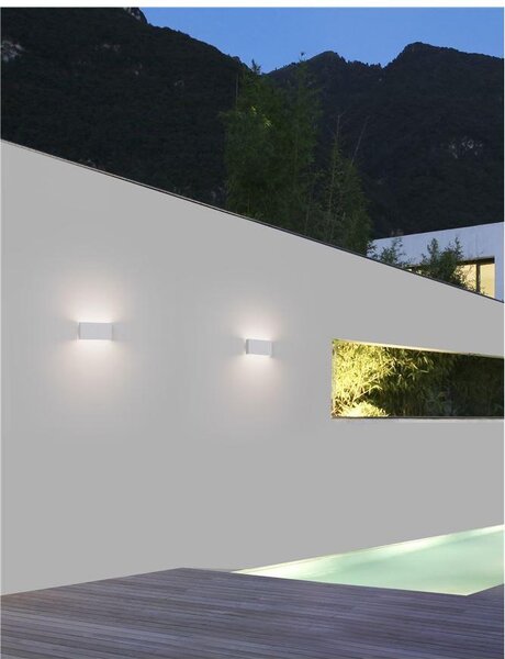 Nova Luce Venkovní nástěnné svítidlo MILE bílá hliník a sklo LED 2x5W 3000K 102st. IP54