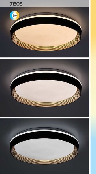 RABALUX 71308 Ladan stropní svítidlo D500mm LED 48W/3000lm 3000-6500K hnědá, zlatá, bílá, stmívatelné, dálkový ovladač