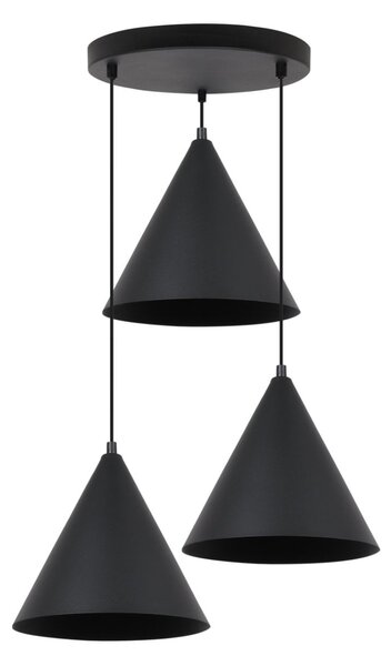Závěsné svítidlo Soho, 3x černé kovové stínítko, (fi 25cm), o