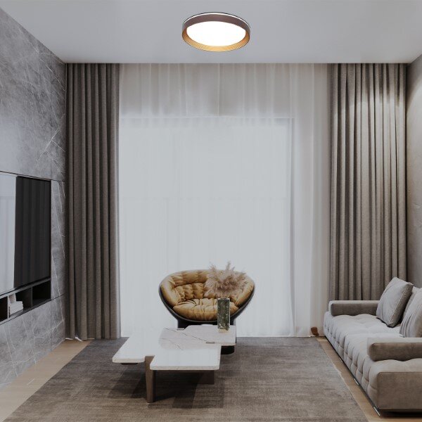 RABALUX 71308 Ladan stropní svítidlo D500mm LED 48W/3000lm 3000-6500K hnědá, zlatá, bílá, stmívatelné, dálkový ovladač