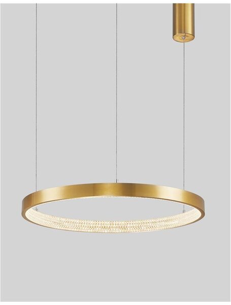 Nova Luce Závěsné LED svítidlo PRESTON, 37W 3000K stmívatelné Barva: Mosaz