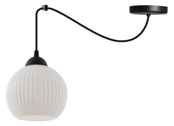 Závěsné svítidlo Riffle Round Spider, 1x bílé skleněné stínítko, b