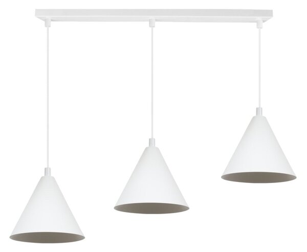 Závěsné svítidlo Soho, 3x bílé kovové stínítko, (fi 14cm)