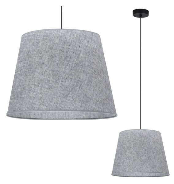 Závěsné svítidlo Len1, 1x šedé textilní stínítko, (fi 38 cm), b