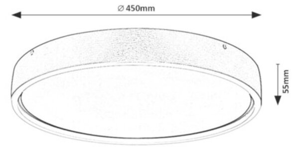 RABALUX 71289 Dewson stropní svítidlo D450mm LED 37W/2480lm 3000K kartáčovaný hliník, bílá