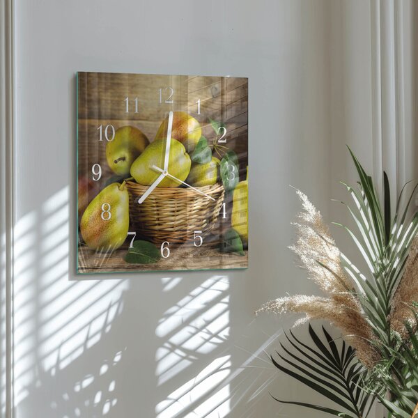 Skleněné hodiny Hrušky zskb-30x30-00089229