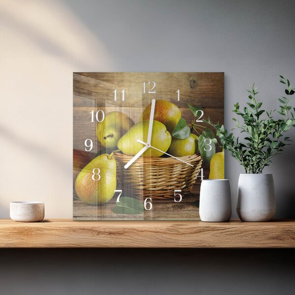 Skleněné hodiny Hrušky zskb-30x30-00089229