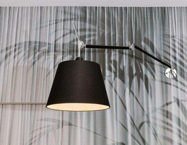 Artemide 63TOL Tolomeo Wall Mega černá lampa se stmívačem, 1x150W E27, černé stínítko prům. 32cm, max. délka 185cm