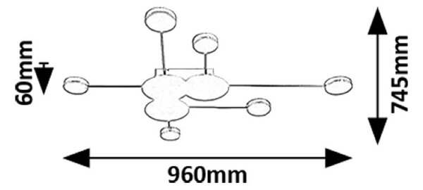 RABALUX 71276 Amadeo stropní svítidlo LED 21W/2500lm 3000K champagne zlatá