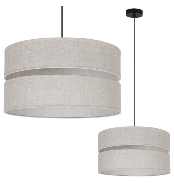 Závěsné svítidlo Jen, 1x světle béžové textilní stínítko, (fi 40 cm), b
