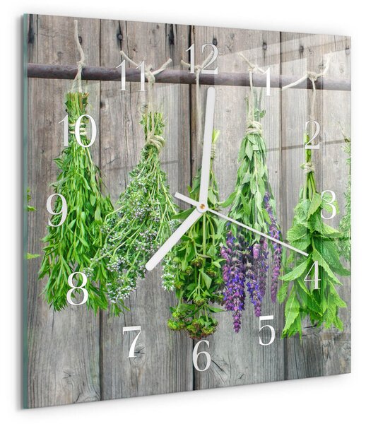 Skleněné hodiny Bylinky zskb-30x30-00086655