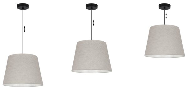 Závěsné svítidlo Jen, 1x světle béžové textilní stínítko, (fi 38 cm), b