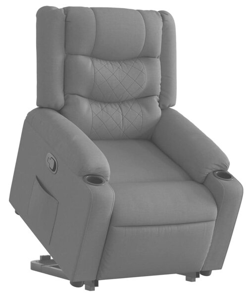 Zvedací polohovací křeslo tmavě šedé textil 3206574
