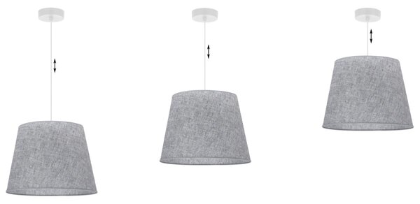 Závěsné svítidlo Len1, 1x šedé textilní stínítko, (fi 38 cm), w
