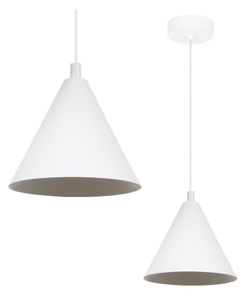 Závěsné svítidlo Soho, 1x bílé kovové stínítko, (fi 14cm)