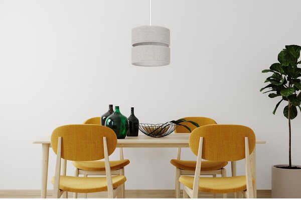 Závěsné svítidlo Jen, 1x světle béžové textilní stínítko, (fi 20 cm), w