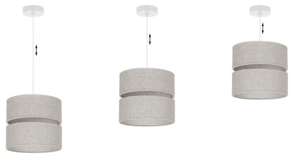 Závěsné svítidlo Jen, 1x světle béžové textilní stínítko, (fi 20 cm), w