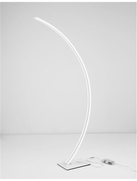 Nova Luce Stojací lampa BRETON bílá hliník a akryl LED 40W 3000K stmívatelné