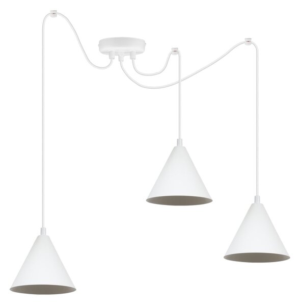 Závěsné svítidlo Soho Spider, 3x bílé kovové stínítko, (fi 14cm)