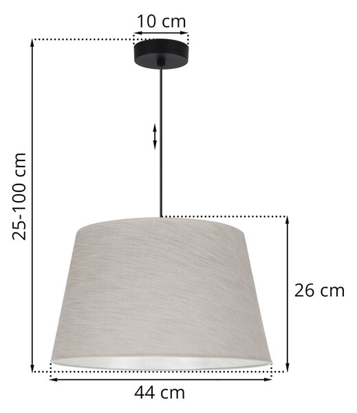 Závěsné svítidlo Jen, 1x světle béžové textilní stínítko, (fi 44 cm), b