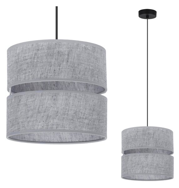 Závěsné svítidlo Jen, 1x šedé textilní stínítko, (fi 20 cm), b