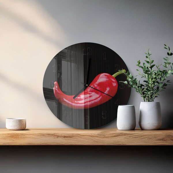 Skleněné nástěnné hodiny Chilli papričky zsoc-fi30-00180418