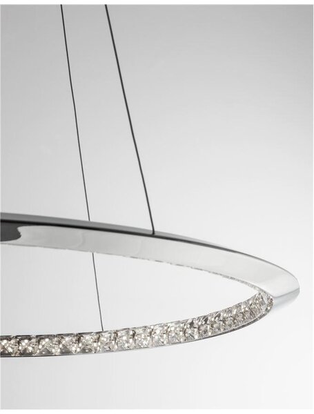 Nova Luce Závěsné svítidlo NETUNO chromovaný hliník křišťál LED 32W 3000K stmívatelné