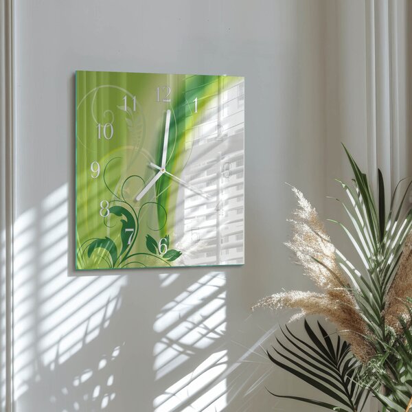 Skleněné hodiny Květinový vzor zskb-30x30-00057680
