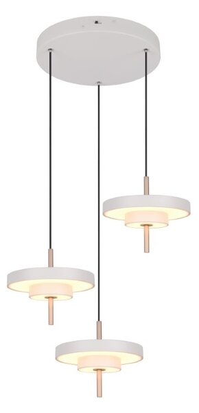 TRIO 340230376 KEATON závěsné svítidlo D450mm SMD LED 3x10W/1200lm 2300+3000+4000K světle šedá, switchdimmer