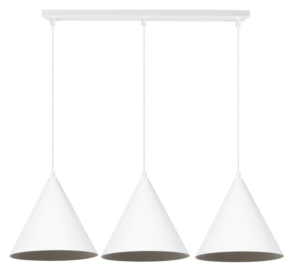 Závěsné svítidlo Soho, 3x bílé kovové stínítko, (fi 25cm)