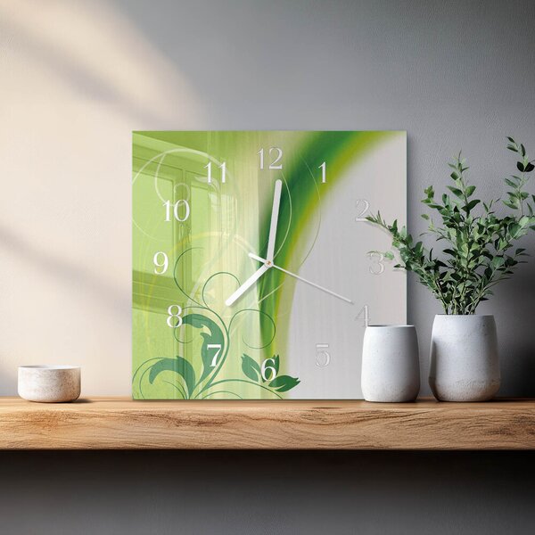 Skleněné hodiny Květinový vzor zskb-30x30-00057680